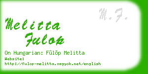 melitta fulop business card